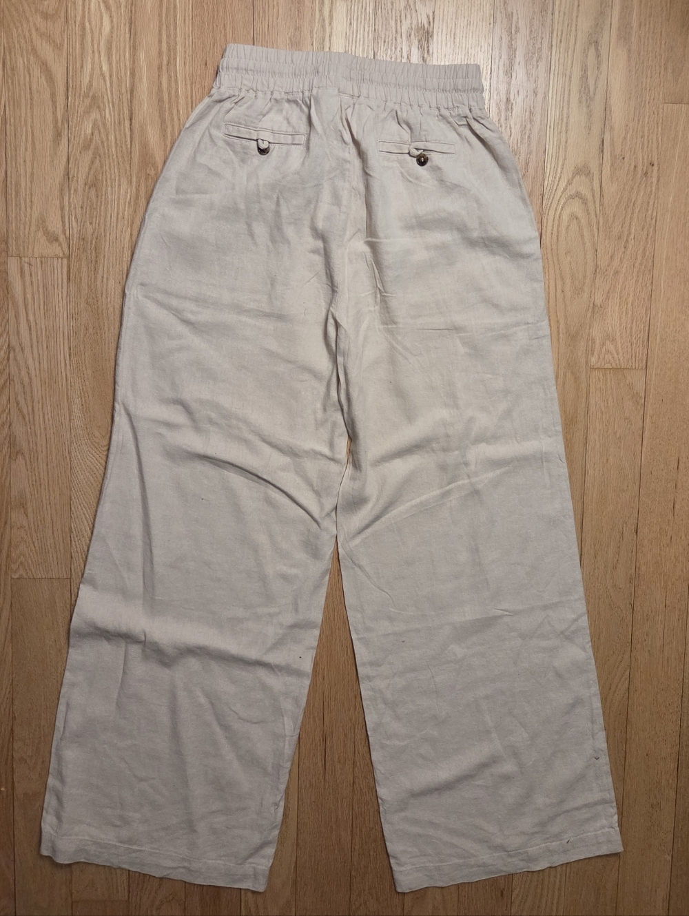 Zenana Outfitters Cream Wide-Leg Drawstring Pants - Picture 7 of 9
